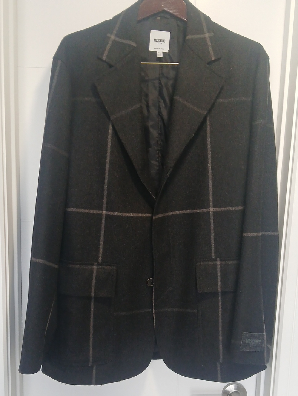 Moschino Men's Dark Gray Trench Coat